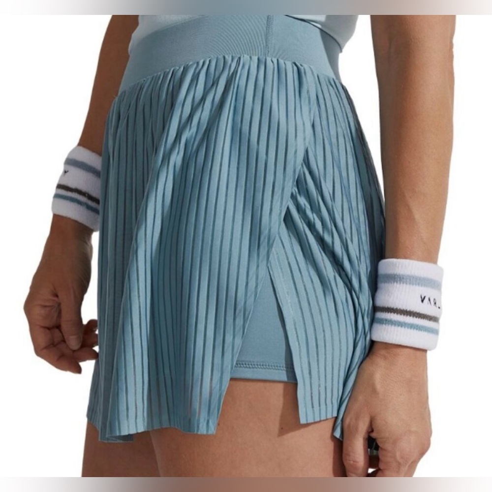 Varley Light Blue Pleated Tennis Skirt - Picture 3 of 7